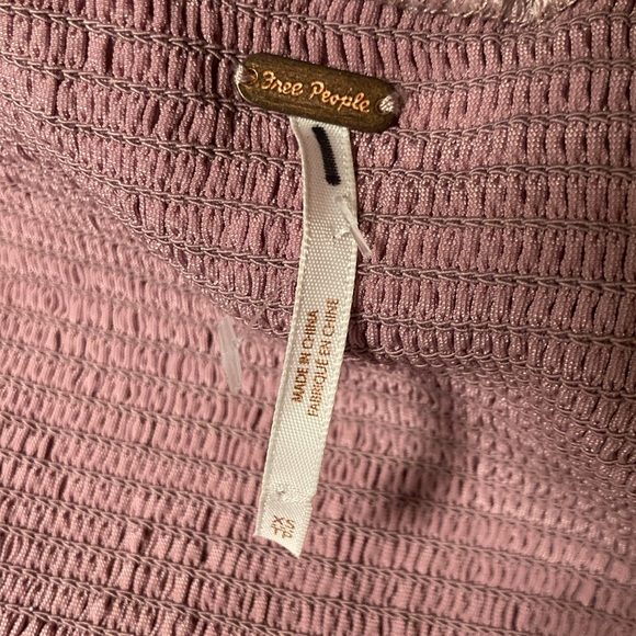 NWOT Free People Bridgette velvet puff long sleeve crop top - Picture 4 of 5